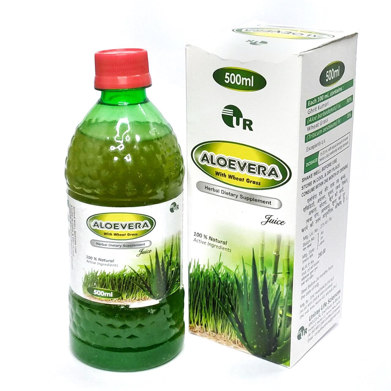 Aloe Vera With Wheat Grass Juice Facile Wellness